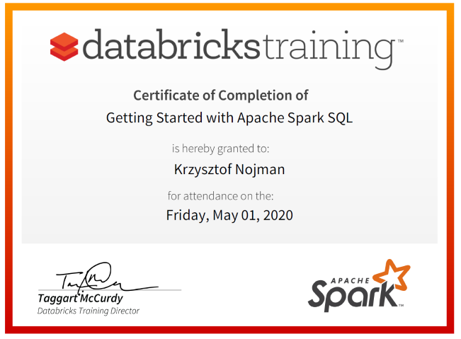 Certyfikat Databricks