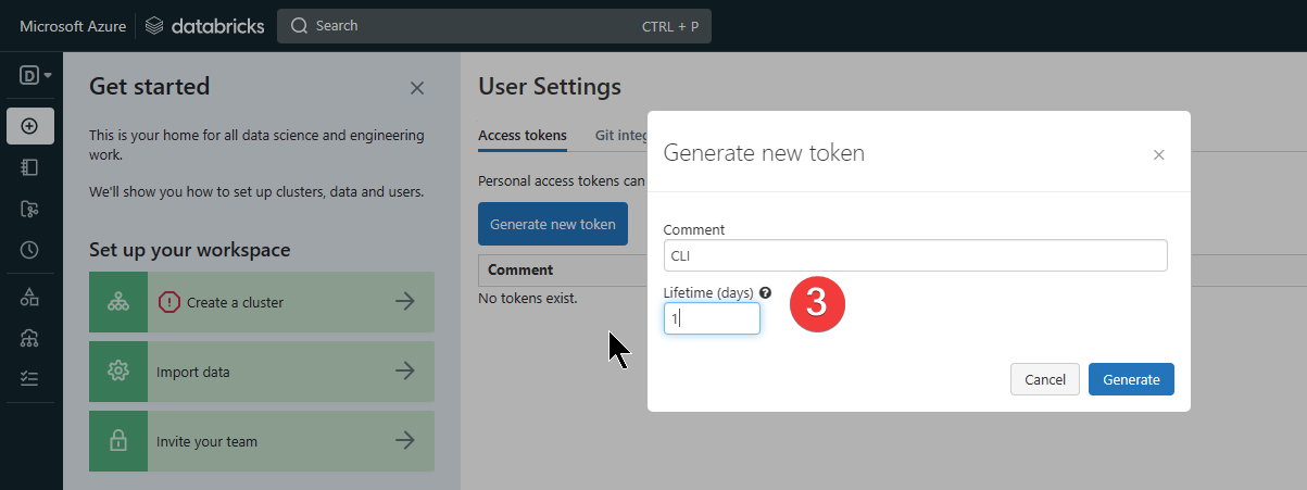 Databricks Generuj token