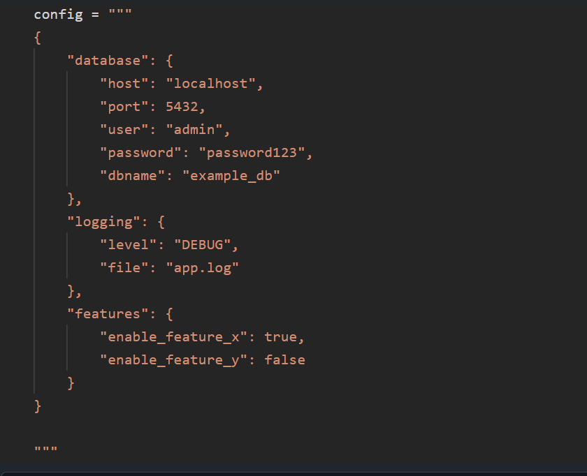 parametry json
